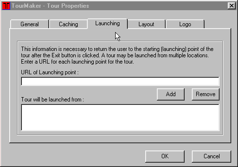 Tour Properties - Launching dialog box
